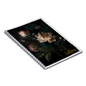 Persoonlijk donker bloemendagboek notitieboek (Rechterzijde)