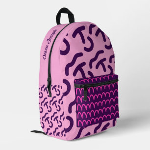 Persoonlijk donker neon/roze leuk patroon bedrukte rugzak