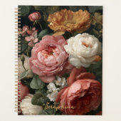 Persoonlijk donker romantisch vintage bloem notiti planner (Voorkant)