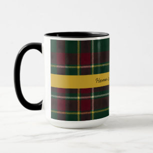 Persoonlijk donker tartan geruit aangepaste quote mok