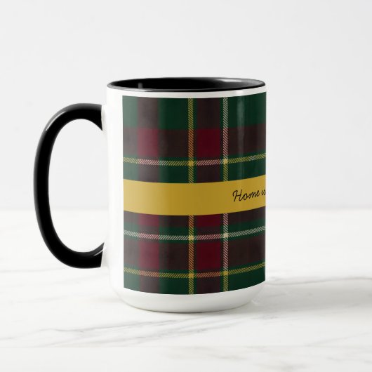 Persoonlijk donker tartan geruit aangepaste quote mok (Links)