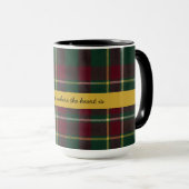 Persoonlijk donker tartan geruit aangepaste quote mok (Voorkant rechts)