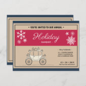 Persoonlijk - Donkerblauw, Beige & Rood Vintage Briefkaart (Voorkant / Achterkant)