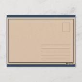 Persoonlijk - Donkerblauw, Beige & Rood Vintage Briefkaart (Achterkant)