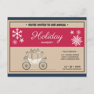 Persoonlijk - Donkerblauw, Beige & Rood Vintage Briefkaart