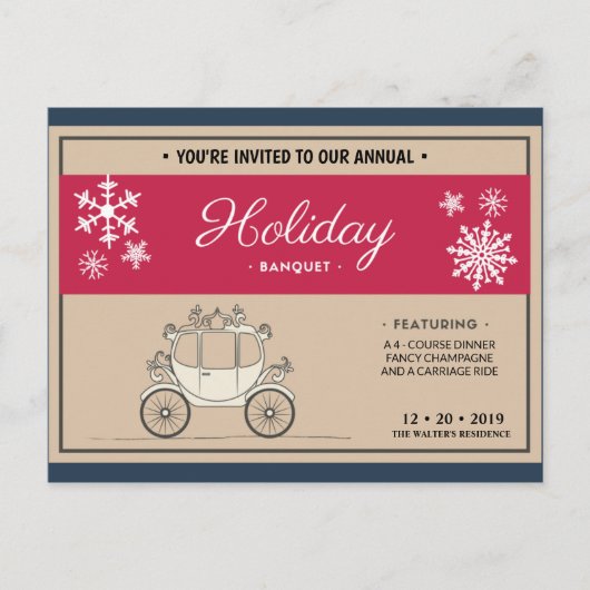 Persoonlijk - Donkerblauw, Beige & Rood Vintage Briefkaart (Voorkant)