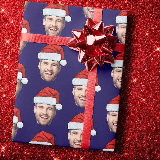Persoonlijk donkerblauw gezicht Sinterklaashoed ca Cadeaupapier