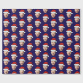 Persoonlijk donkerblauw gezicht Sinterklaashoed ca Cadeaupapier (Vlak)