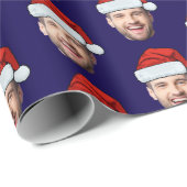 Persoonlijk donkerblauw gezicht Sinterklaashoed ca Cadeaupapier (Rol Hoek)