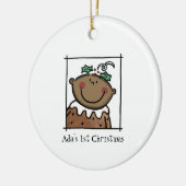 Persoonlijk Donkere Baby met donkere huid Gezicht  Keramisch Ornament (Links)