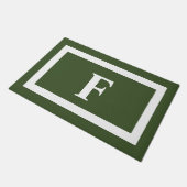 Persoonlijk donkergroen Monogram in de openlucht Deurmat (Schuin)