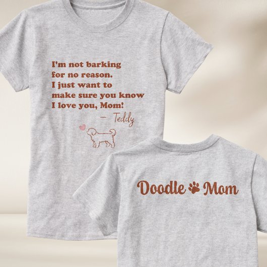 Persoonlijk Doodle Moeder T-shirt Aangepaste naam 
