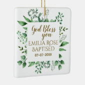 Persoonlijk Doopcadeau God Zegen Je Naam Datum Keramisch Ornament (Rechts)