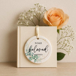 Persoonlijk doopscript 'Geliefd' Keramisch Ornament