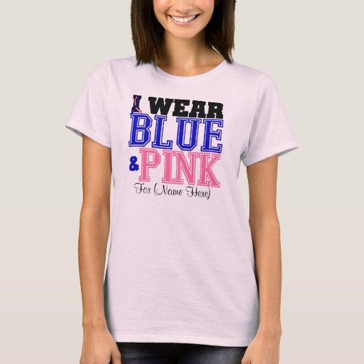 Persoonlijk Draag ik Blauwe en Roze Mannelijke Bor T-shirt (Voorkant)