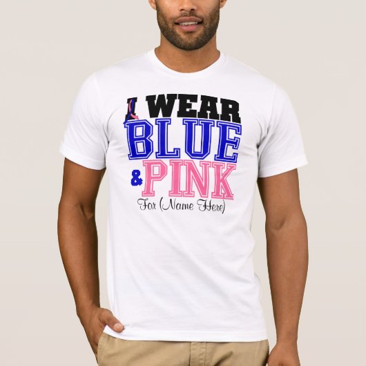 Persoonlijk Draag ik Blauwe en Roze Mannelijke Bor T-shirt (Voorkant)