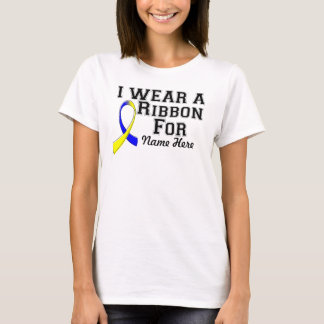 Persoonlijk Draag ik een blauw en geel lint T-shirt