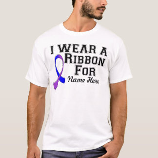 Persoonlijk Draag ik een blauw en Paars lint T-shirt