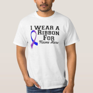 Persoonlijk Draag ik een blauw en Paars lint T-shirt