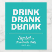 Persoonlijk drank drank dronken vrijgezellenfeest wijn etiket (Enkel label)