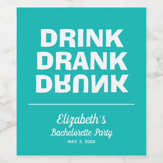 Persoonlijk drank drank dronken vrijgezellenfeest wijn etiket (Enkel label)