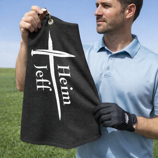 Persoonlijk drie spijkers wit kruis christelijk golfhanddoek
