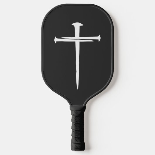 Persoonlijk drie spijkers wit kruis christelijk pickleball paddle (Voorkant)