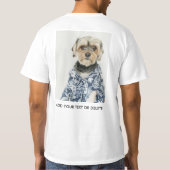 Persoonlijk dubbelzijdig foto tekst wit t-shirt (Achterkant)