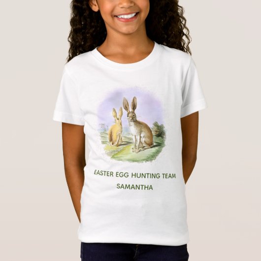 Persoonlijk Easter Egg Jacht Team Bunny T-shirt (Voorkant)