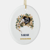Persoonlijk echoscopist ornament | Naam & Jaar (Rechts)