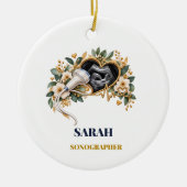Persoonlijk echoscopist ornament | Naam & Jaar (Voorkant)
