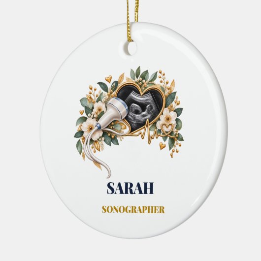 Persoonlijk echoscopist ornament | Naam & Jaar (Links)