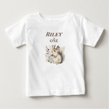 Persoonlijk Eekhoorn 1e Verjaardag Baby T-Shirt