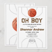 Persoonlijk een beetje baller basketbal Baby showe Kaart (Voorkant / Achterkant)