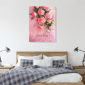 Persoonlijk een droom in tinten roze canvas afdruk (Insitu (Slaapkamer))