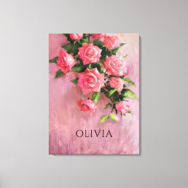 Persoonlijk een droom in tinten roze canvas afdruk