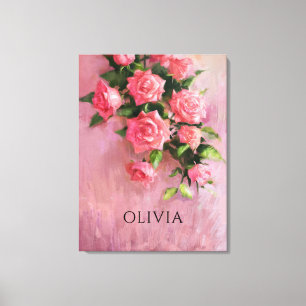 Persoonlijk een droom in tinten roze canvas afdruk