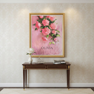 Persoonlijk een droom in tinten roze canvas afdruk