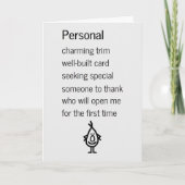 Persoonlijk een grappig bedankgedicht bedankkaart (Voorkant)