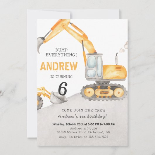 Persoonlijk een moderne graafmachine vrachtwagen v kaart (Voorkant)