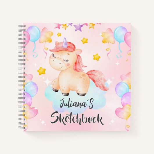 Persoonlijk Eenhoorn Kinderen Schetsboek Notitieboek (Voorkant)