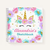 Persoonlijk eenhoorn kinderverjaardagsfeestje guns notitieboek (Voorkant)