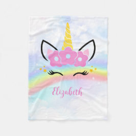 Persoonlijk Eenhoorn Regenboog Baby Meisje Cadeau  Fleece Deken