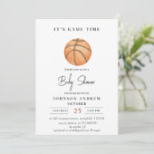 Persoonlijk eenvoudig basketbal Baby shower Kaart (Staand voorkant)