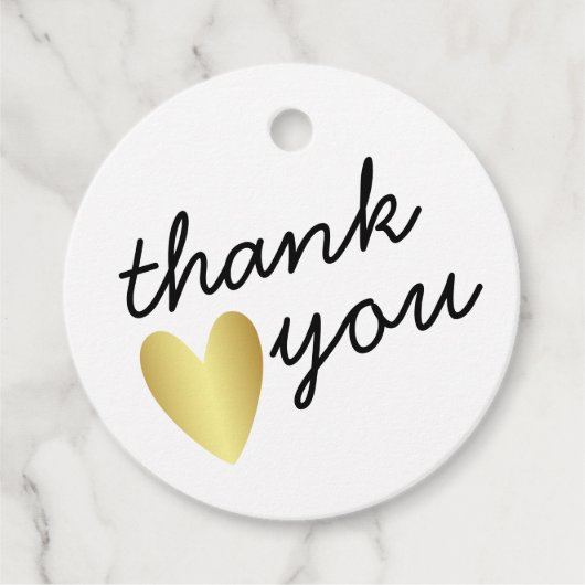 Persoonlijk Eenvoudig bedankt Gold Heart Bedankjes Labels (Voorkant)