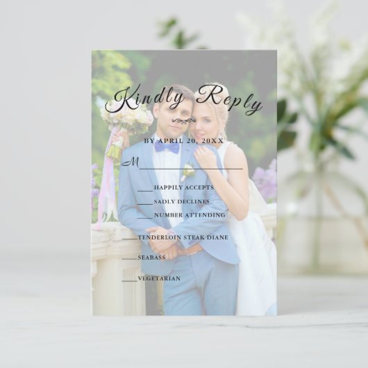 Persoonlijk Eenvoudig Elegant GV Script RSVP (Staand voorkant)