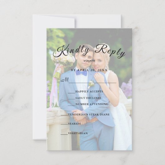 Persoonlijk Eenvoudig Elegant GV Script RSVP Kaartje (Voorkant)
