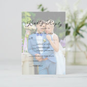 Persoonlijk Eenvoudig Elegant GV Script RSVP Kaartje (Staand voorkant)