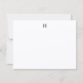 Persoonlijk eenvoudig elegant minimalistisch monog notitiekaartje