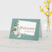 Persoonlijk eenvoudig Elegant Welkom Kaart (Gele Bloem)